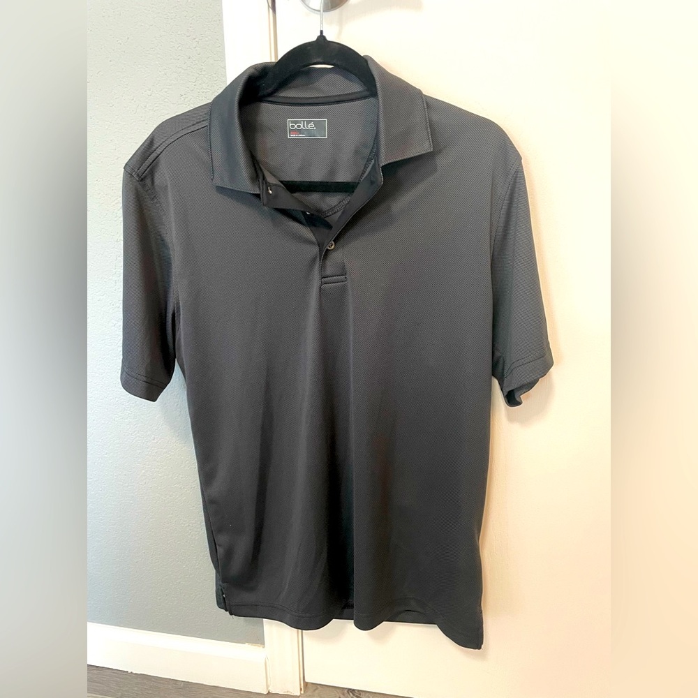 Men Bolle Black and Gray Polo Shirt Classic Design, size small